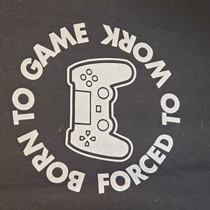 Born to Game Forced to Work Black Gaming T-Shirt